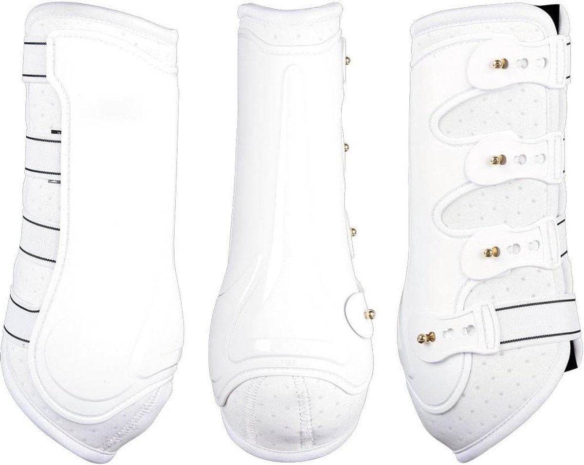 Paarden Beenbeschermers - Dressuur Kappen - Paardrijden Bescherming - Extra Ventilatie - Maat Cob - Wit