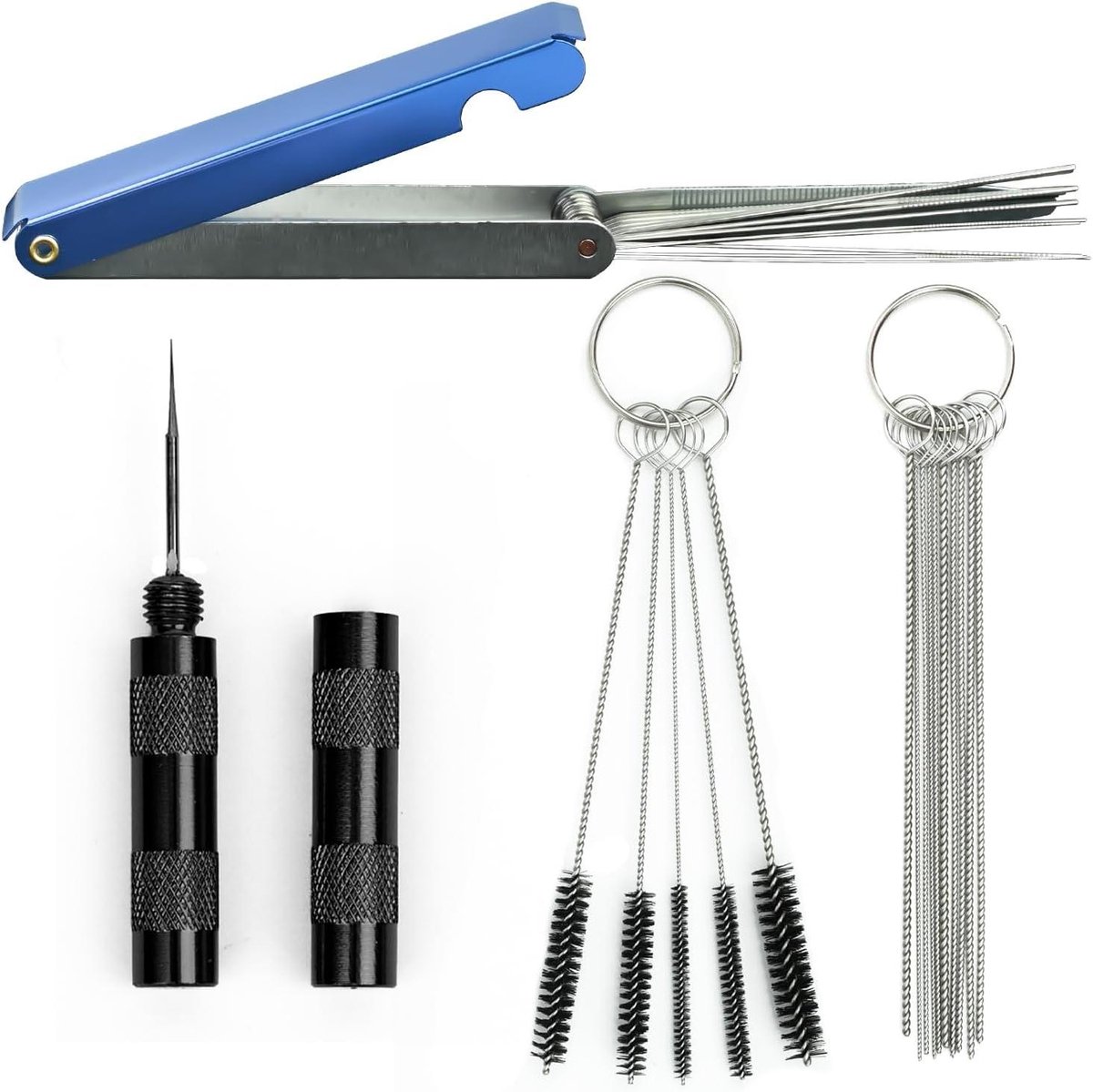 Carburateur reinigingsset - Motor reiniger - Onderhoud motoren - Uitgebreide set - 13 draden 10 naalden - Zwart