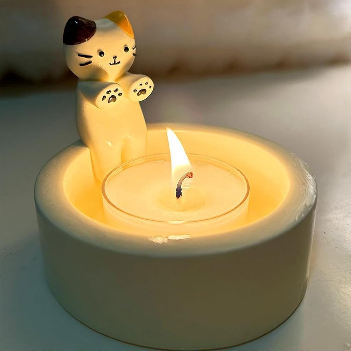 Schattige Kat Kaarsenhouder voor Thuisdecoratie