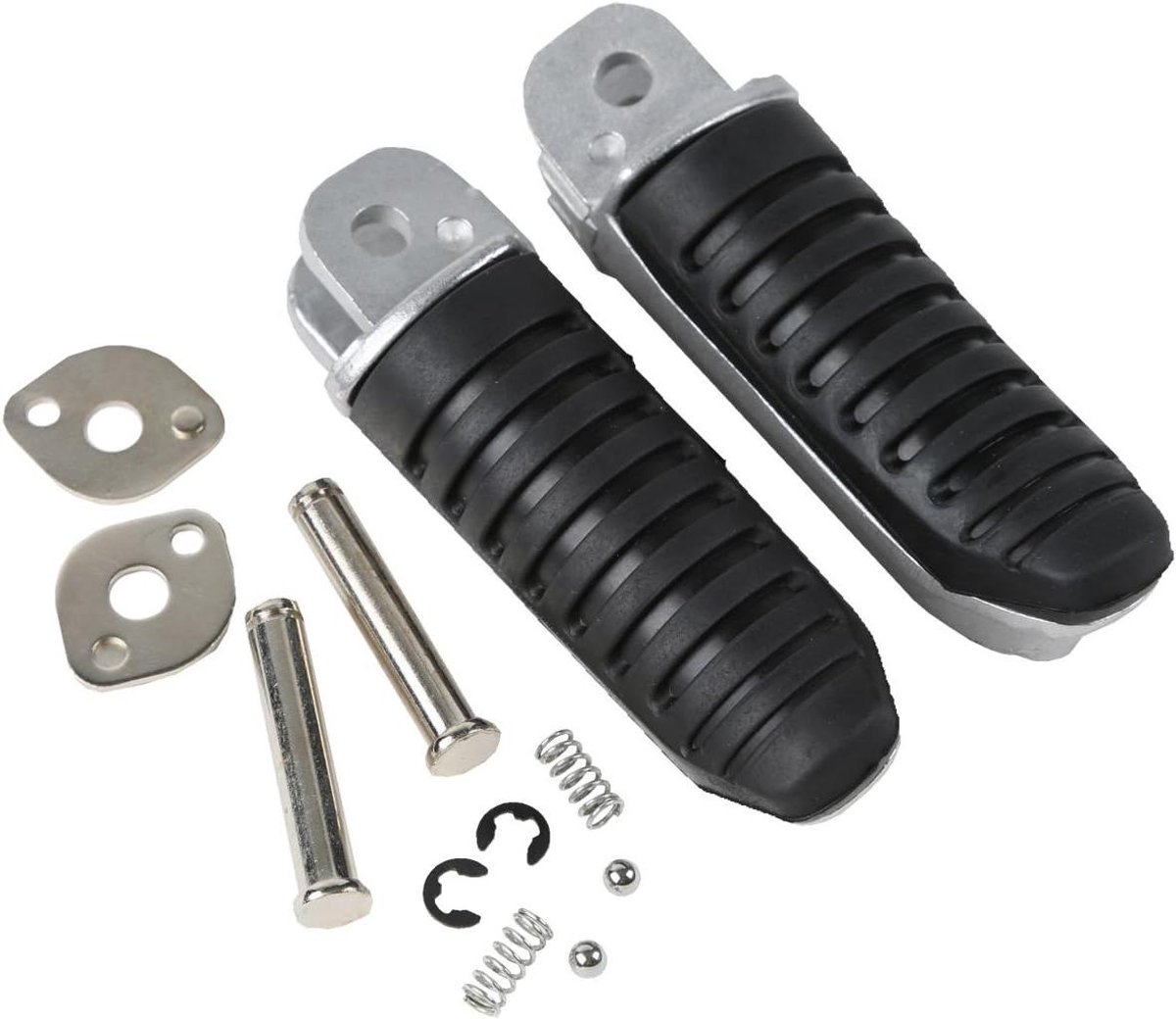 Voetsteunen Motor - Voetpinnen Achter - Rijcomfort Verbeteren - Zware Aluminium Constructie - 1 Paar - Zilver Zwart