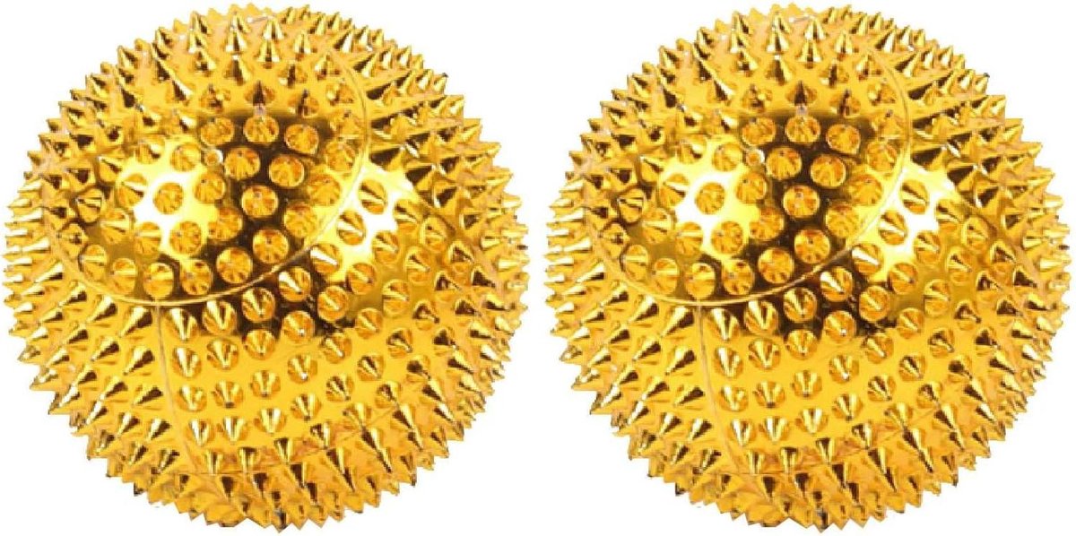 Massageballen Set - Acupressuur ballen - Spierontspanning Bevorderen - Veelvoudig Gebruik - 2 Stuks - Goud en Zilver