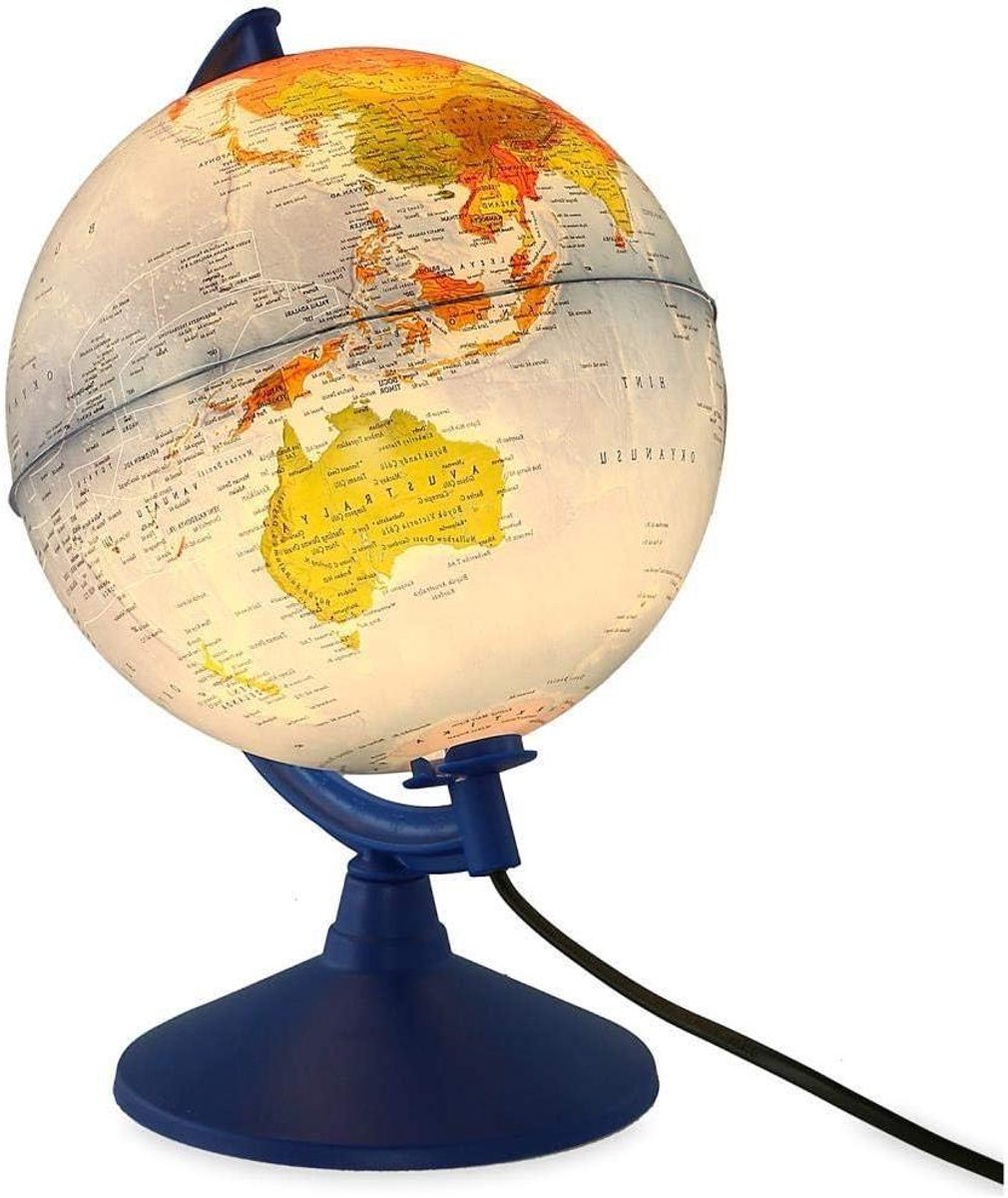 Fysieke Wereldbol - Globus Educatief - Geografie Leren - Verlicht en Politiek - 20 cm - Blauw