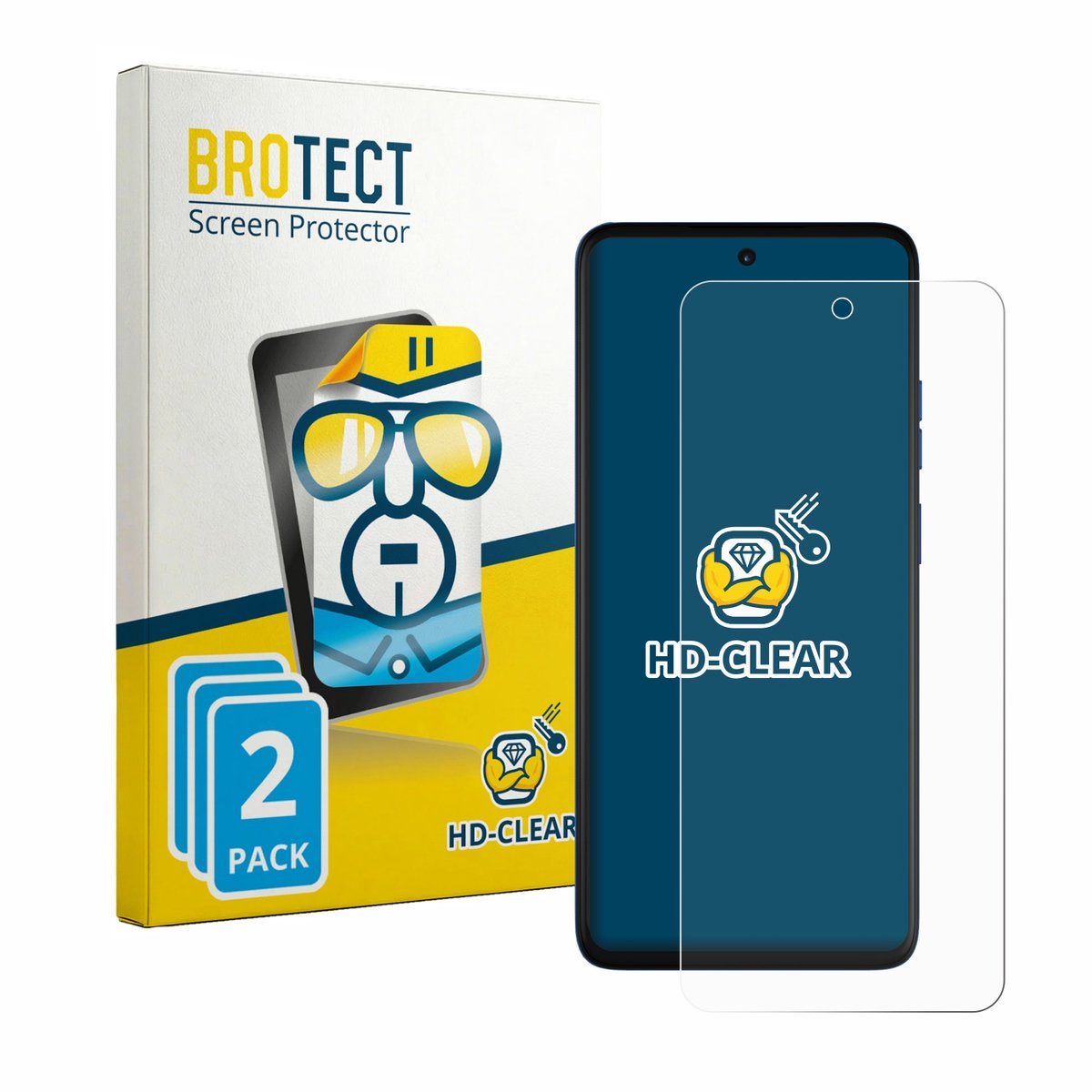 BROTECT - Screenprotector voor Motorola Moto G57 - Folie Beschermfolie transparant 2 Stuks