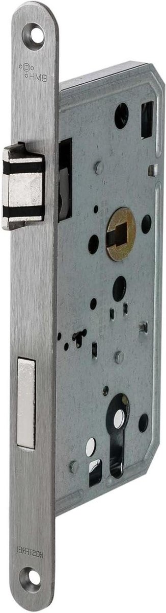 BMH Insteekslot, klasse 3, voor kamerdeuren (profielcilinder), roestvrij stalen stulp en fluisterval, Made in Germany (DIN rechts)