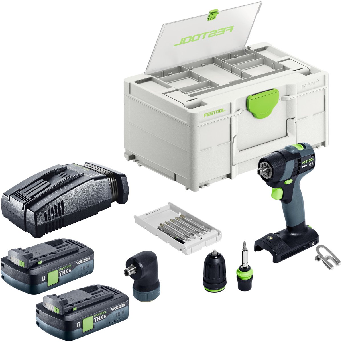 Festool TXS 18-Basic-Set accuboormachine 18 V 40 Nm borstelloos + 2x accu 4,0 Ah + snellader + Systainer