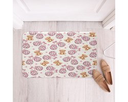 Loussiesd Roze strik, zacht fleece, deurtapijt, dromerige prinsessenstijl, polyester badtapijt voor kinderen, jongens, meisjes, schattige beer antislip badmat discobal badkamer vloer indoor deurmat
