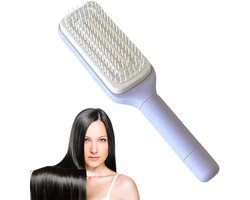 Retractable Bristle Hair Brush, Self-Cleaning Massage Brush, One-Click Hair Removal System for Men and Women, Anti-Static Multipurpose Detangling Comb, Scalp Stimulating Salon Quality