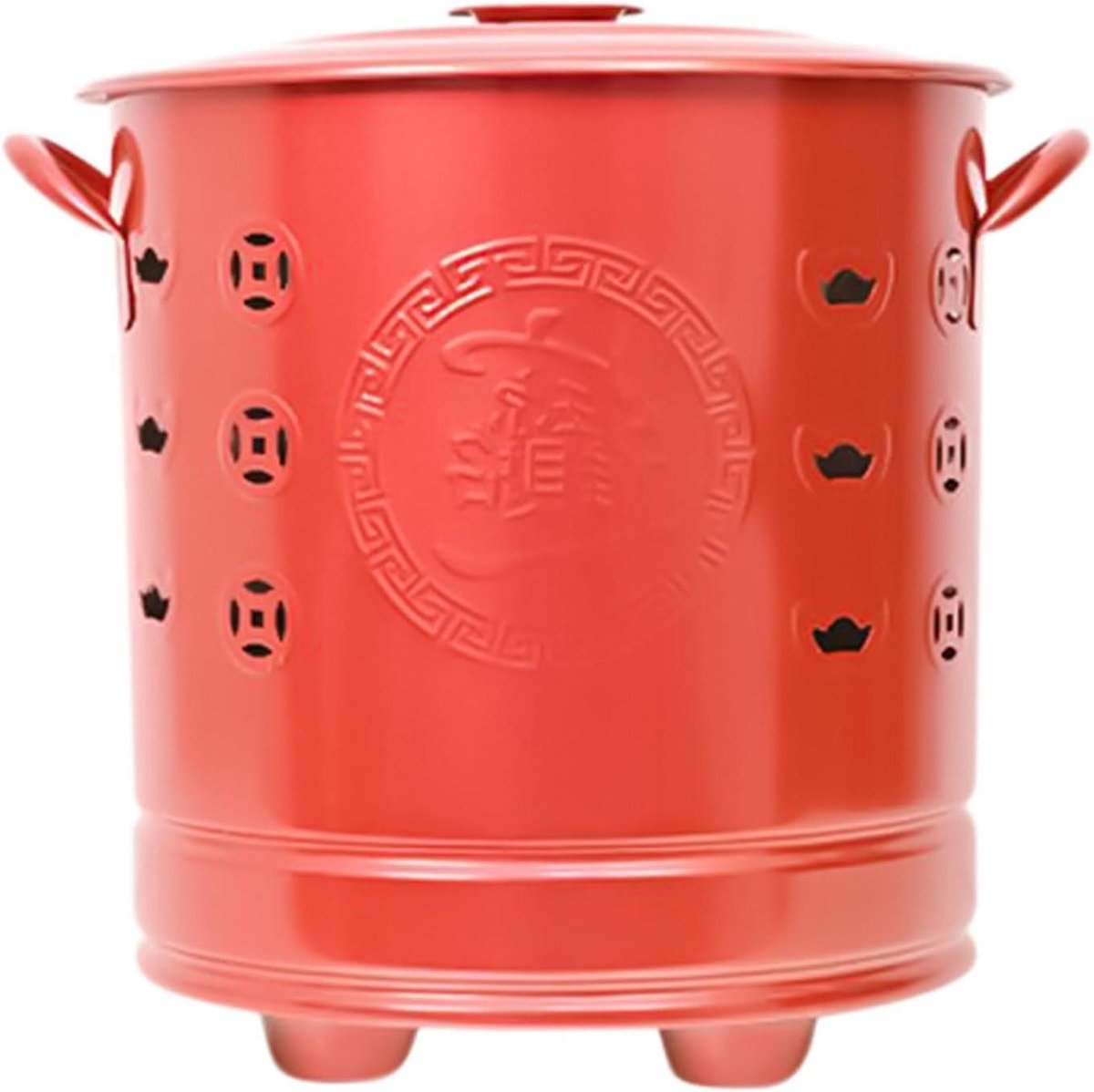 Buiten Brandvat - Vuurkorf Afval - Afval Verbranden - Efficiënte Asverwijdering - 32 x 27 x 32 cm - Rood
