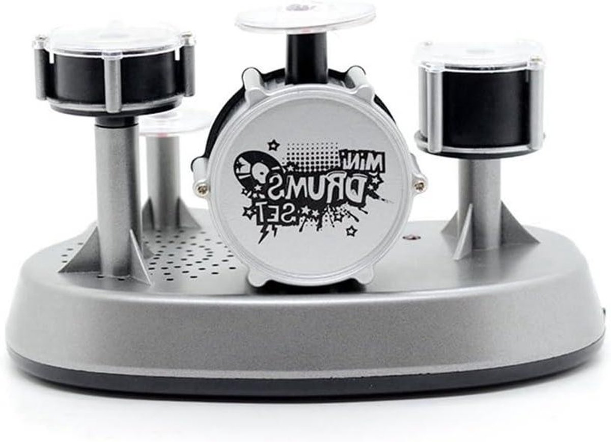 Mini Vingertrommel - Speelgoed Drumstel - Muziek Maken - Opname Functie - 18 cm - Zwart