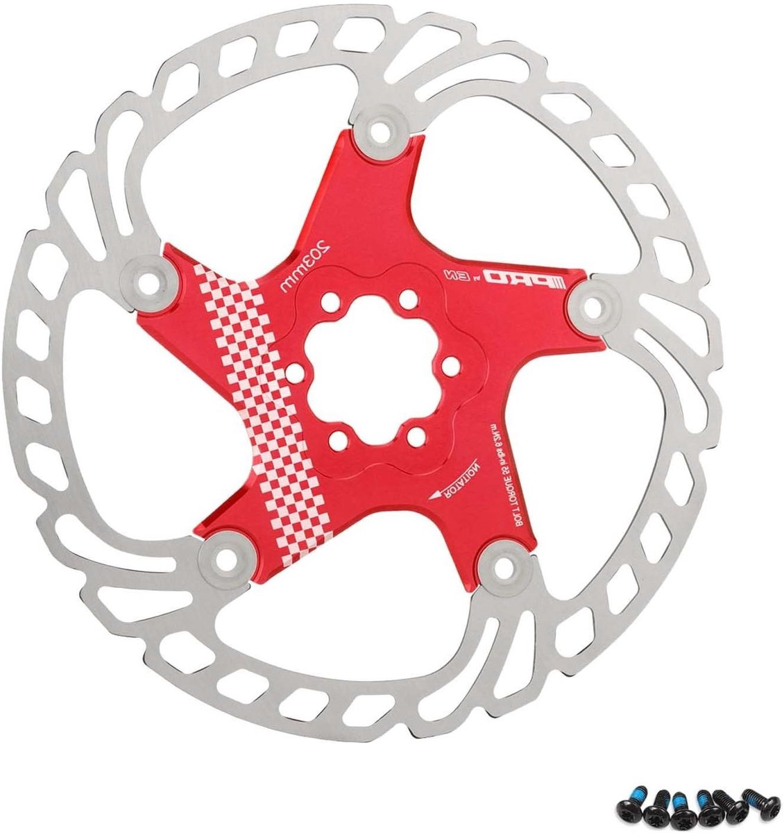 Fiets remschijf - Zwevende schijf - Fietsen remmen - Dubbel materiaal ontwerp - 180 mm - Rood