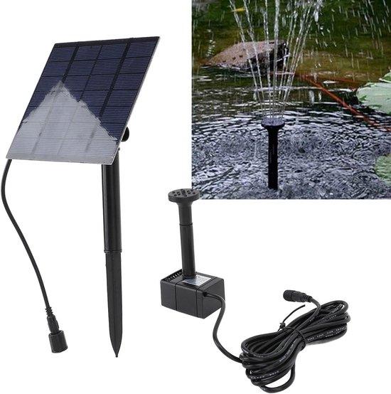 Zonne Waterpomp - Fontein Pomp - Tuin Verfraaien - Geen Batterijen Nodig - 150 cm Hoogte - Zwart — afbeelding 4