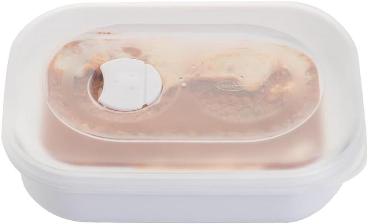 Magnetronservies Set - Voedselcontainers - Maaltijden Opwarmen - Met Stoomregelventiel - 14x16x20 cm - Wit
