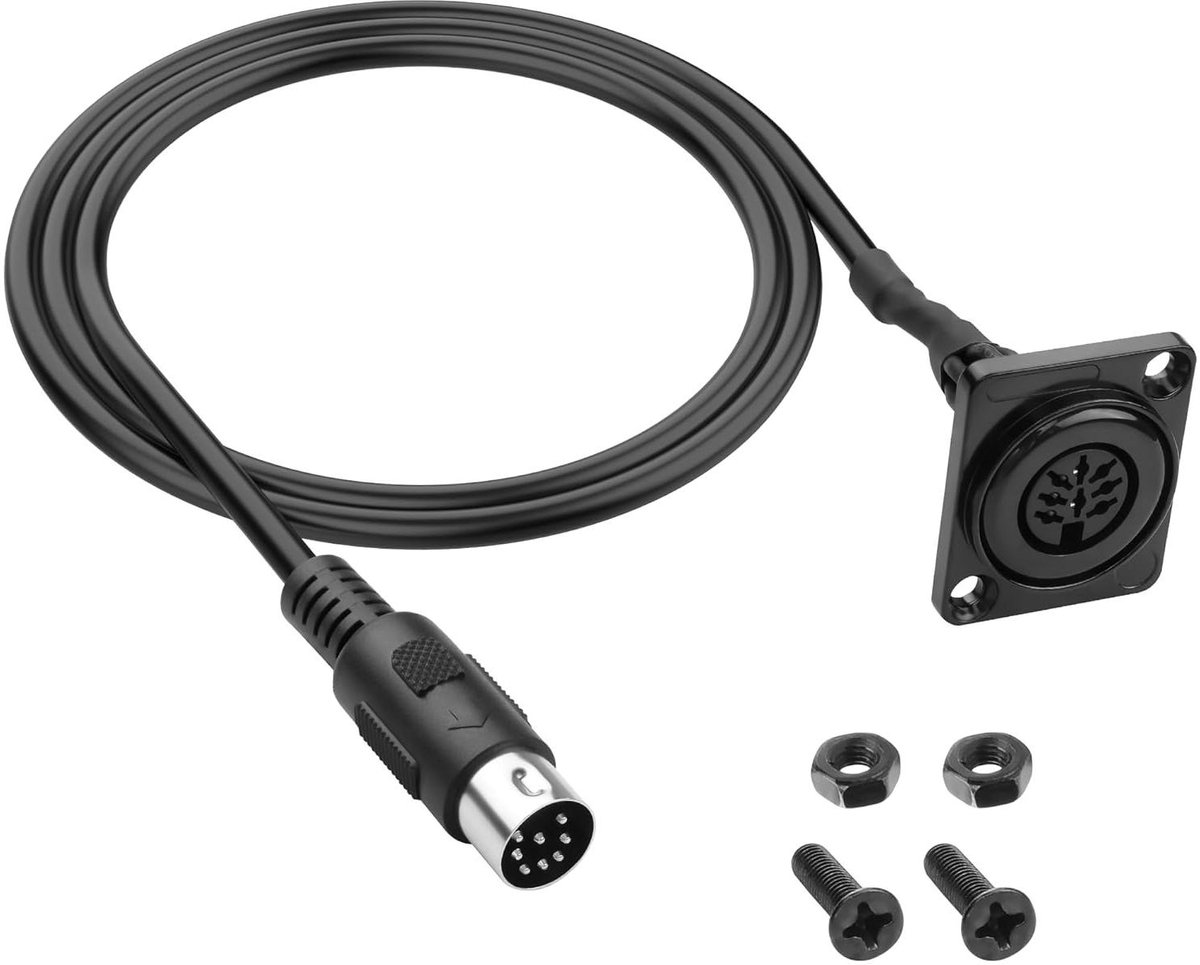 MIDI Verlengkabel - DIN 8 Pin Kabel - Audio Verbinding - Paneelmontage Bus - 83 cm - Zwart