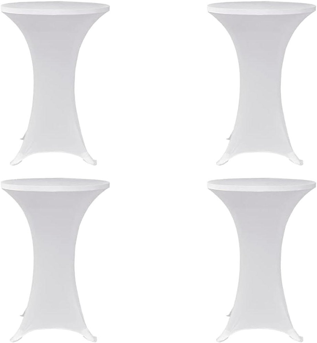 Staande Tafelhoes - Bartafel Hoes - Feestelijke Aankleding - Rekbare Stof - Ø70 cm - Wit