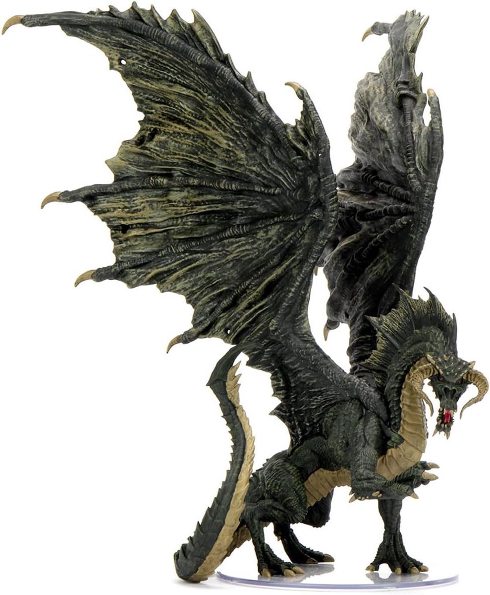 Zwarte Draak Figuur - Fantasy Beeld Miniaturen Collectie - Spel tot leven brengen - Gedetailleerde sculptuur - 6 inch - Zwart