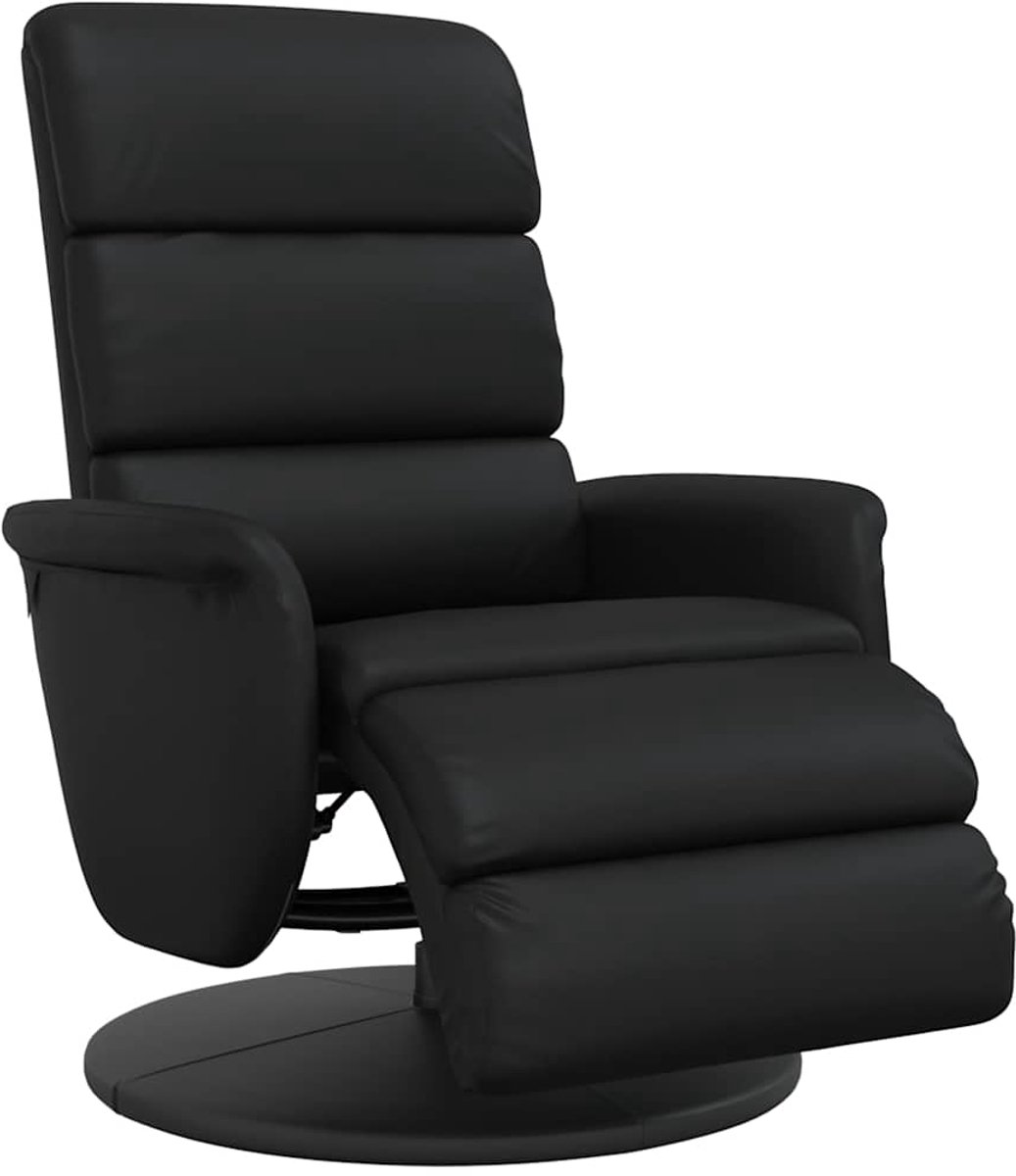 vidaXL Fauteuil - verstelbaar - met - voetensteun - kunstleer - zwart