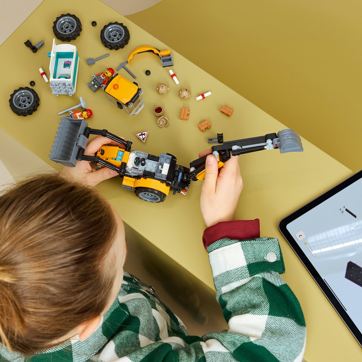 LEGO City Gele Graaflaadmachine Speelgoed voor Kinderen en Kinderkamer Decoratie 60480 — afbeelding 3