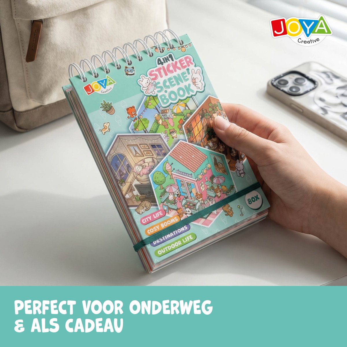 Joya Creative Stickerboek Scene 3D - 4in1 Sticker Scene Book - Stickerboek Volwassenen en Kinderen - 80 Scenes - Hardcover met Ringband — afbeelding 11