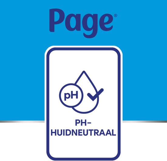 Page logo met een icoon van een druppel met een vinkje erin. "PH-Huidneutraal" staat onder het icoon.
