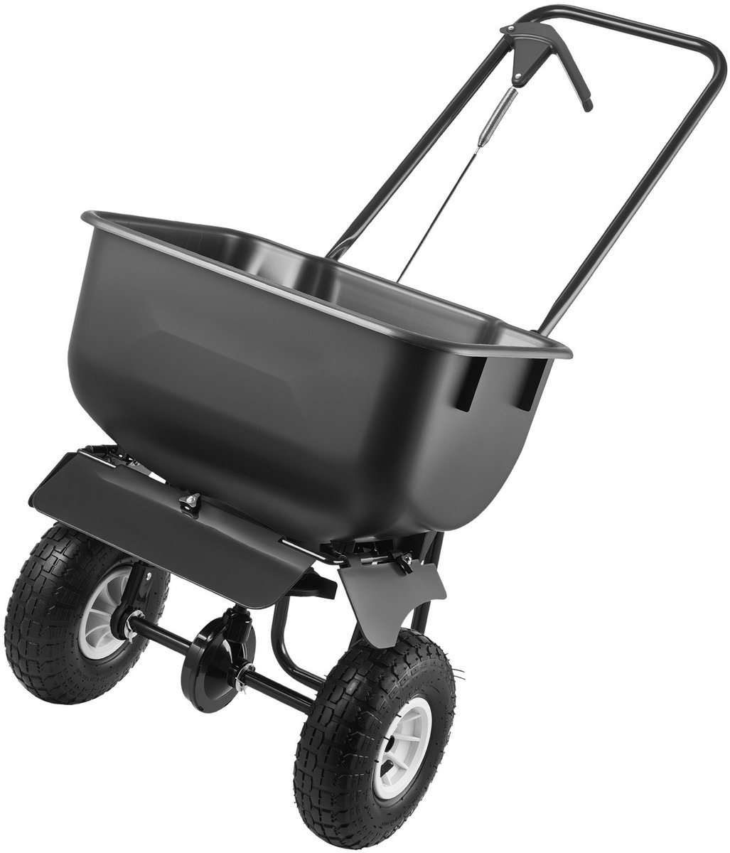 Zaai- en kunstmeststrooier - Roterende strooiwagen - Strooibreedte 3,66 m - Capaciteit 36,3 kg - Wielen 25,4 cm - Voor zaden, kunstmest, strooizout, dooimiddel