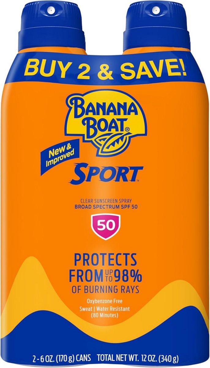 Banana Boat 2x Sport Ultra SPF 50 - Zonnebrand - 2x 200ml, hoge bescherming