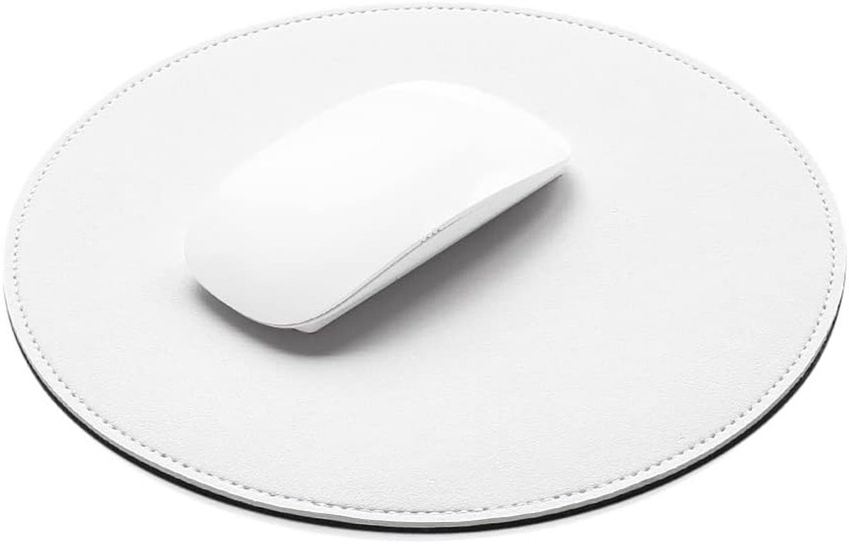 Ronde Premium PU Leren Muismat 220mm - Waterdicht, Antislip Onderkant, Ideaal voor Thuis, Kantoor en Gaming Accessoires
