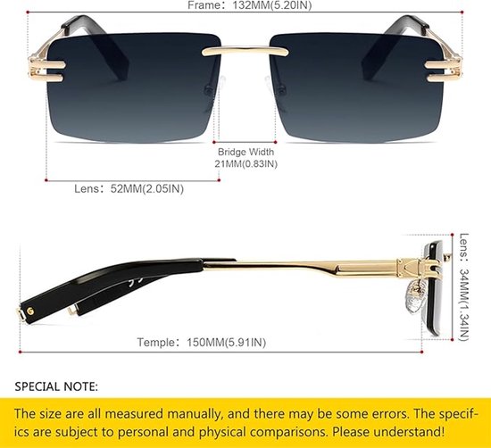 Zonnebril-Retro Zonnebril - Rechthoekige Small Frame Eyewear - Unisex Luxe Vintage Bril - UV400 Bescherming - Ultralicht 20g met Metalen Pootjes - Transparante Gekleurde Glazen — afbeelding 3