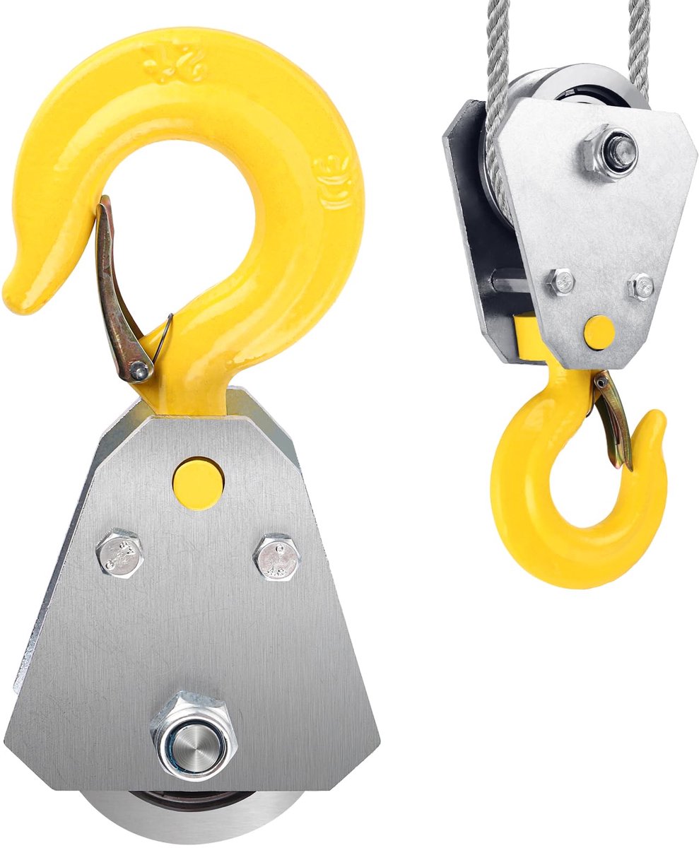 carmdering - Kabel Haspel - Kabelrol - Industriële Takelblok - 360-Gradendraaibaar - Twee Kogellagers - Staal Met Gladde Oppervlakte - Verdikte Wielconstructie - Voor Zware Industriële Toepassingen - 2 Stuks