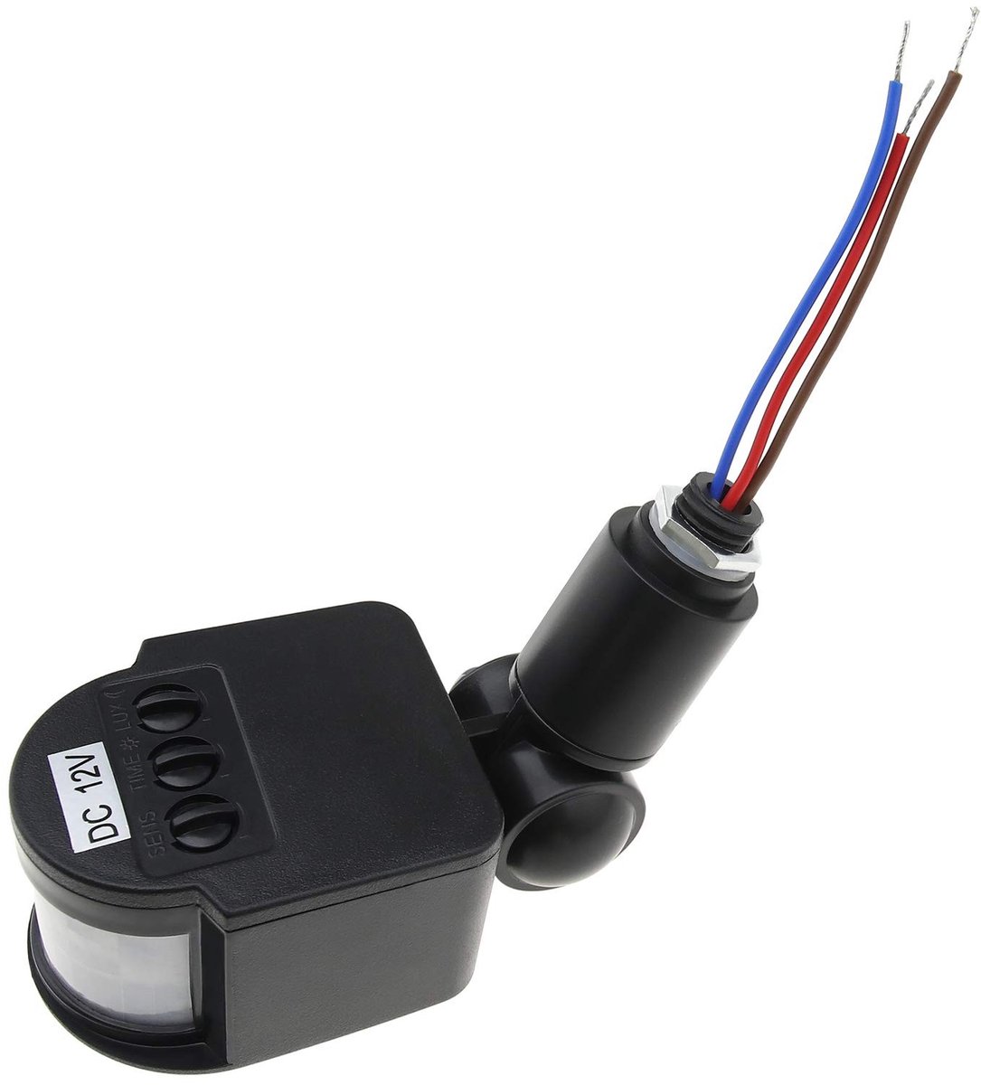 Allecto - Automatische Bewegingssensor - Infrarood Sensor - Zwart - Lichtschakelaar - Energiebeheer - 180 Graden Inductie - Geschikt voor LED v...