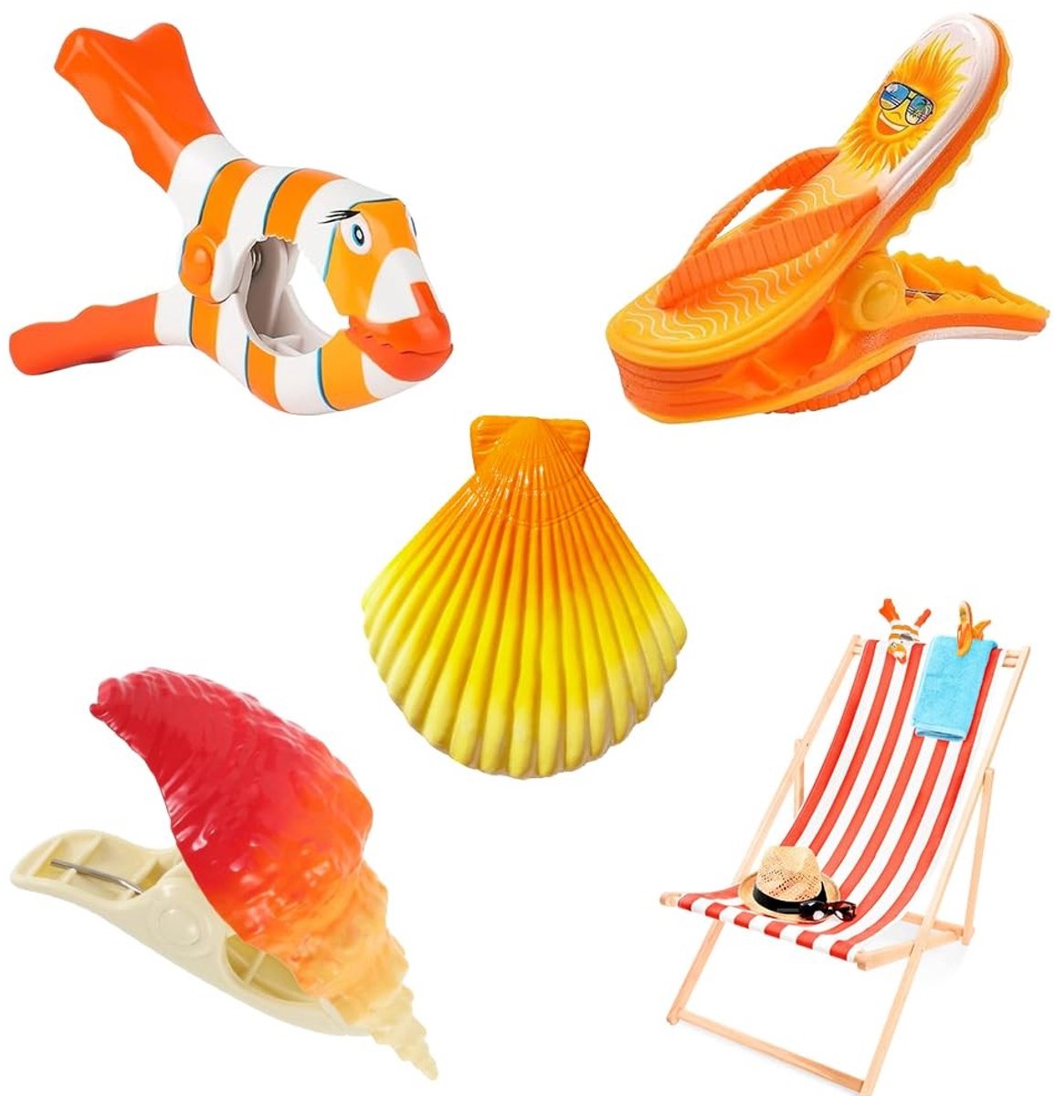 Riisoyu Strandhanddoek Klemmen - Creatieve Towel Clips voor Zonbedden, 4 Stuks