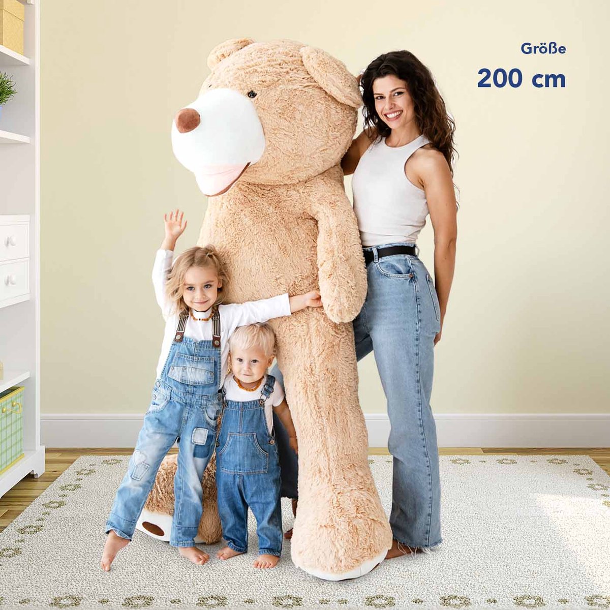 XL Pluche Teddybeer 200cm - Grote Knuffelbeer - Zacht Knuffeldier - Speelgoed voor Kinderen en Baby - Hoge Kwaliteit Beer Knuffel — afbeelding 5