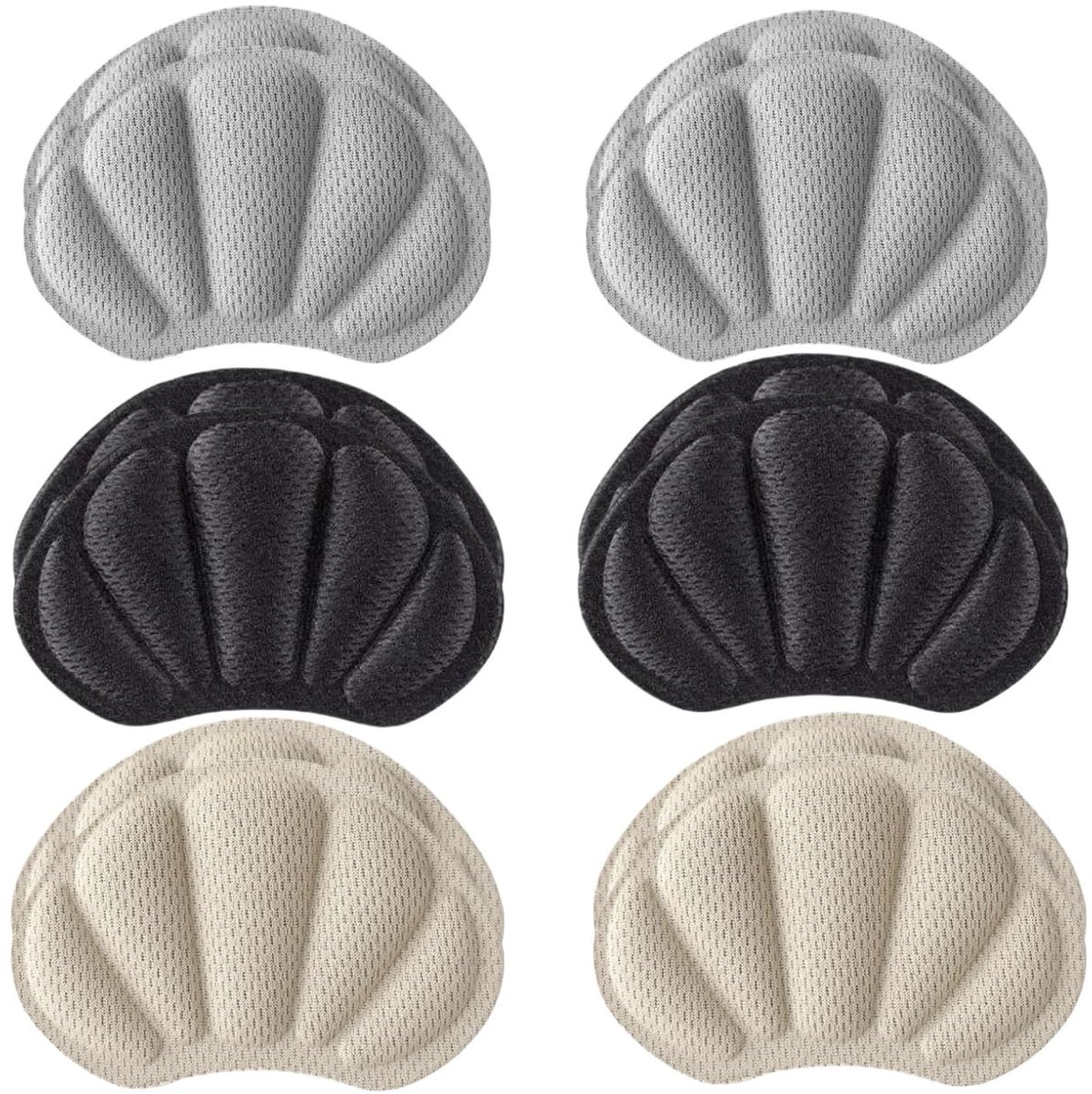 Allecto - Dikke Hielpads - Zelfklevende Anti-Slip Hielbescherming - 12 Stuks - Grijs, Beige, Zwart - Ideaal voor Sportschoenen - Geschikt voor Mann...