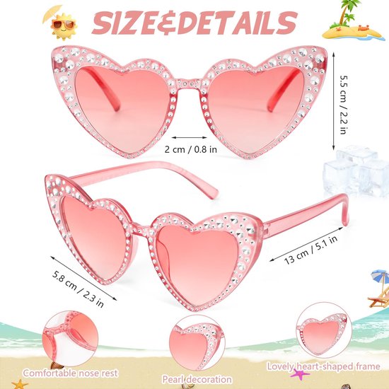 Allecto - Kindersunglasses - Zonnebril - Hartvorm - Multicolour - UV-bescherming - Perfect voor feestjes en strand - Geschikt voor kinderen van 3-1... van allecto — afbeelding 3