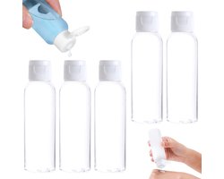 5 stuks - Doseerflessen - dosseerflessen - doseerflessen set - doseerflessen cosmetica - doseerflessen reis - Plastic flessen - Met lekvrije klapdeksels - Lege flessen met klapdeksel - Navulbare cosmeticaflessen - Perfect voor cosmetica en lotions