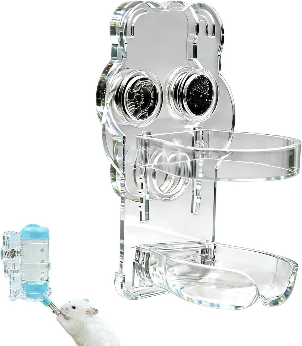 Hamster Water Dispenser Houder | Magnetische Klein Huisdier Voerbak Standaard - Hamster Waterbakhouder | Voor Muizen Konijnen 's Mussen Parkieten Fretten Chinchilla's Agapornissen Conures Valkparkiete
