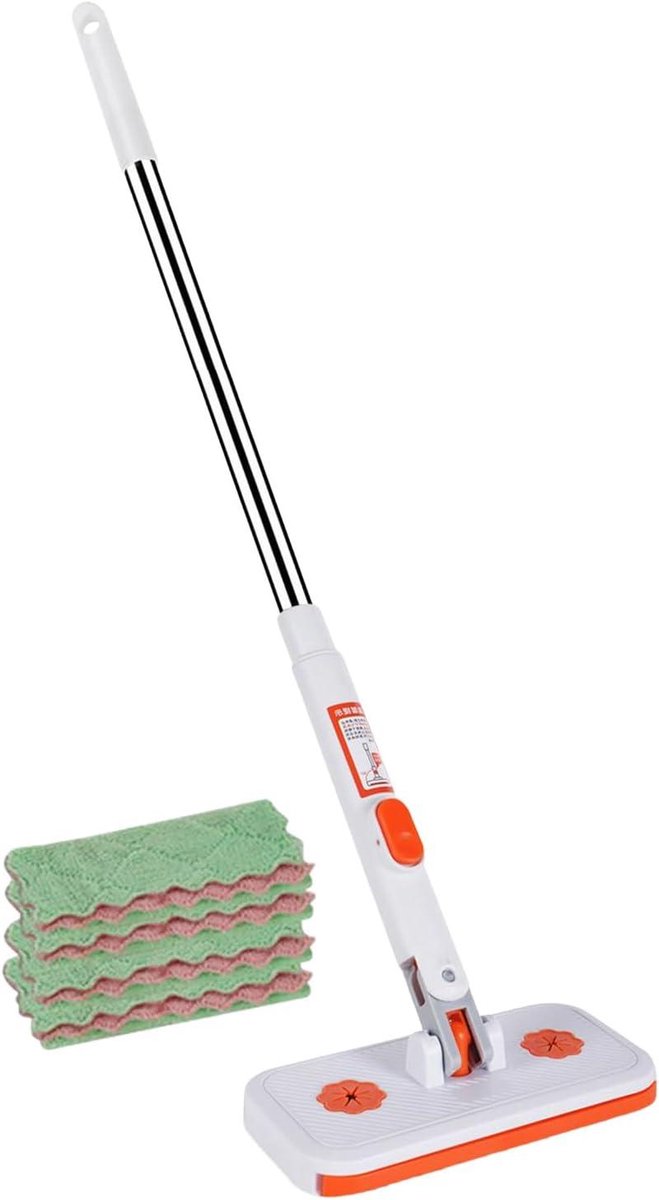 Dweil Met Stofzuiger - Vegertoestel Reiniger - Vloeren Reinigen - Afneembare Steel - 86 cm - Grijs