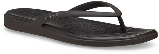 Zwarte Crocs slipper met subtiel "Crocs" logo op de band.