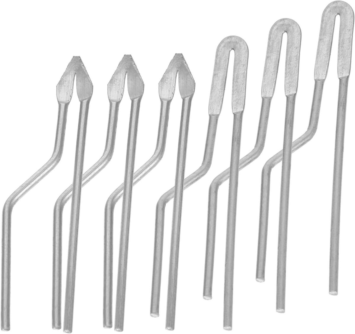 Brander Punten Set - Houtgravure Accessoires - Houtbewerking Creaties - Stabiele Verwarming - 6 Stuks - Zilver
