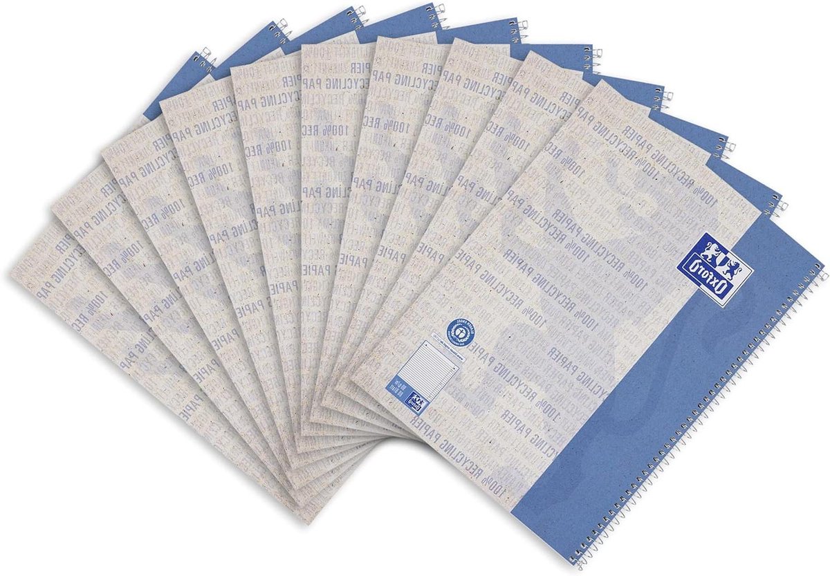 Collegeblok A4 - Schrijfblokken - Notities Maken - Gerecycled Materiaal - 10 Stuks - Blauw
