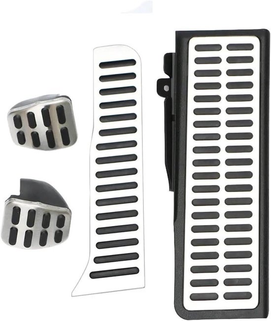 Pedaalhoezen Set - Auto Pedaal - Verbeterde Grip - Antislip Rubber - 3 Delig - Zwart Zilver — afbeelding 3
