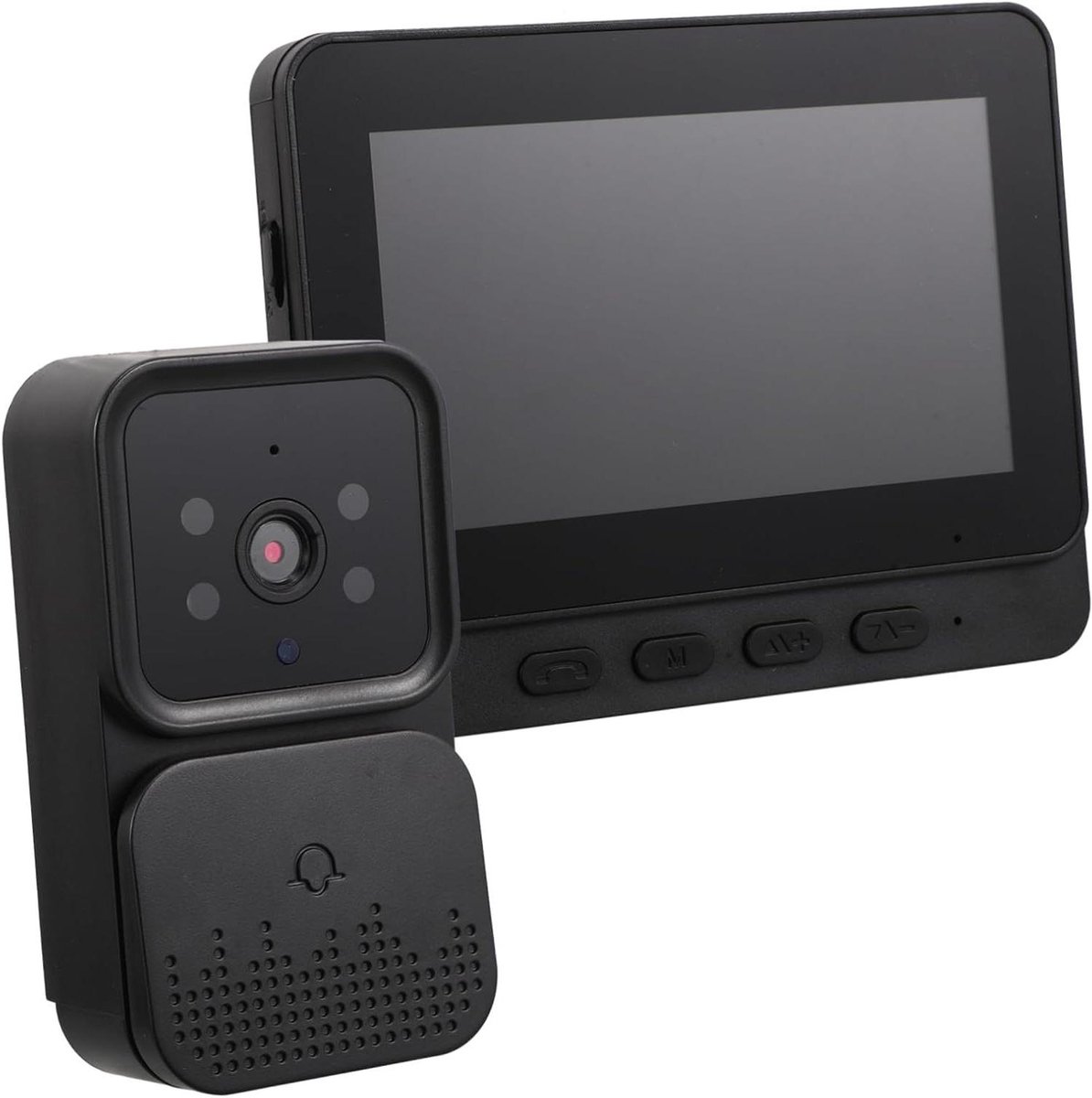 Video Deurbel - Communicatie Monitor - Veilig Thuis - Draadloze Installatie - 11.7 cm - Zwart
