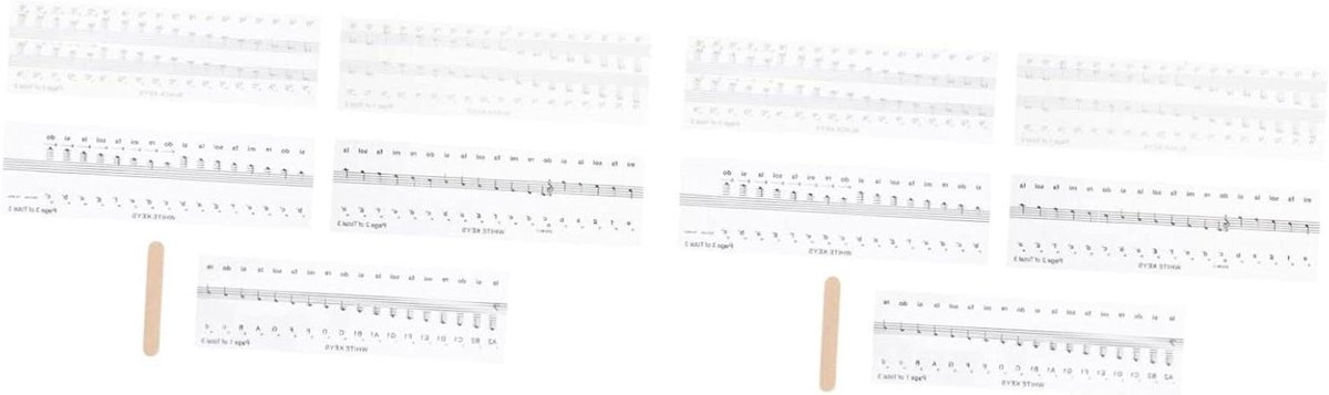 Pianotoetsenbord Stickers - Muzieknoten Stickers - Beginners Leren - Zelfklevend PVC Materiaal - 17.5x6cm - Diverse Kleuren