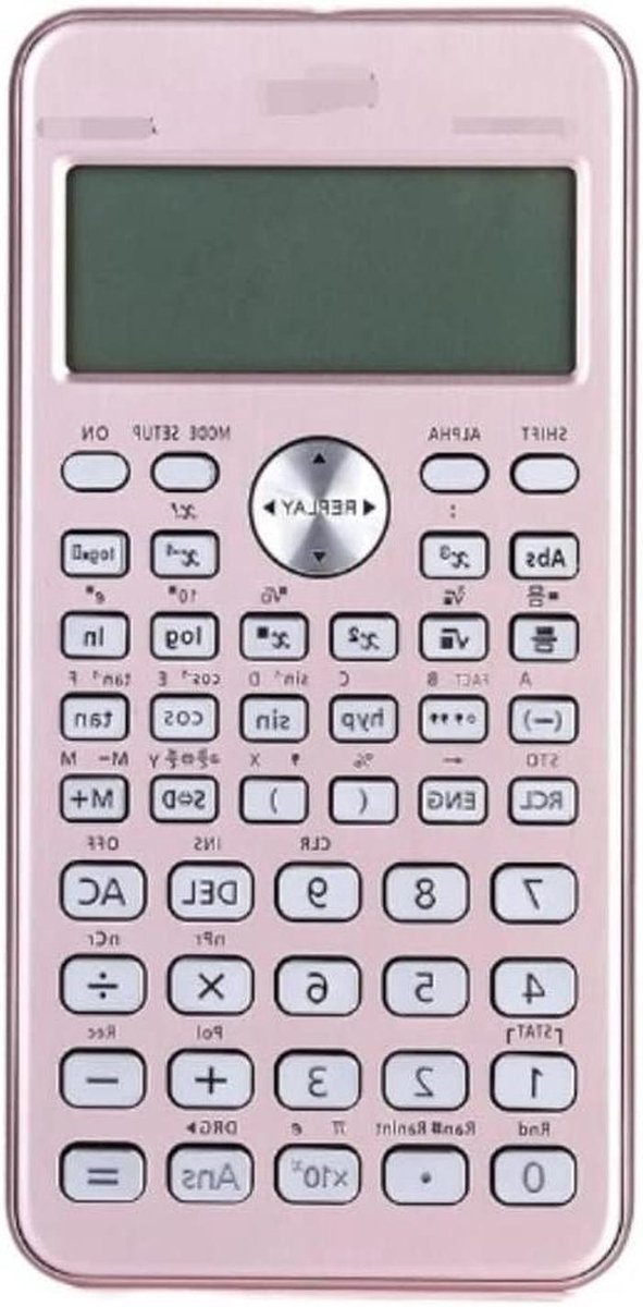 Desktop Rekenmachine - Basis Calculator - Dagelijkse Berekeningen - Gekanteld LCD Scherm - 12 Cijfers - Roze