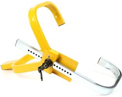 Wielklem - Anti-diefstal slot - Voertuig beveiligen - Robuust stalen ontwerp - 13-15 inch - Geel