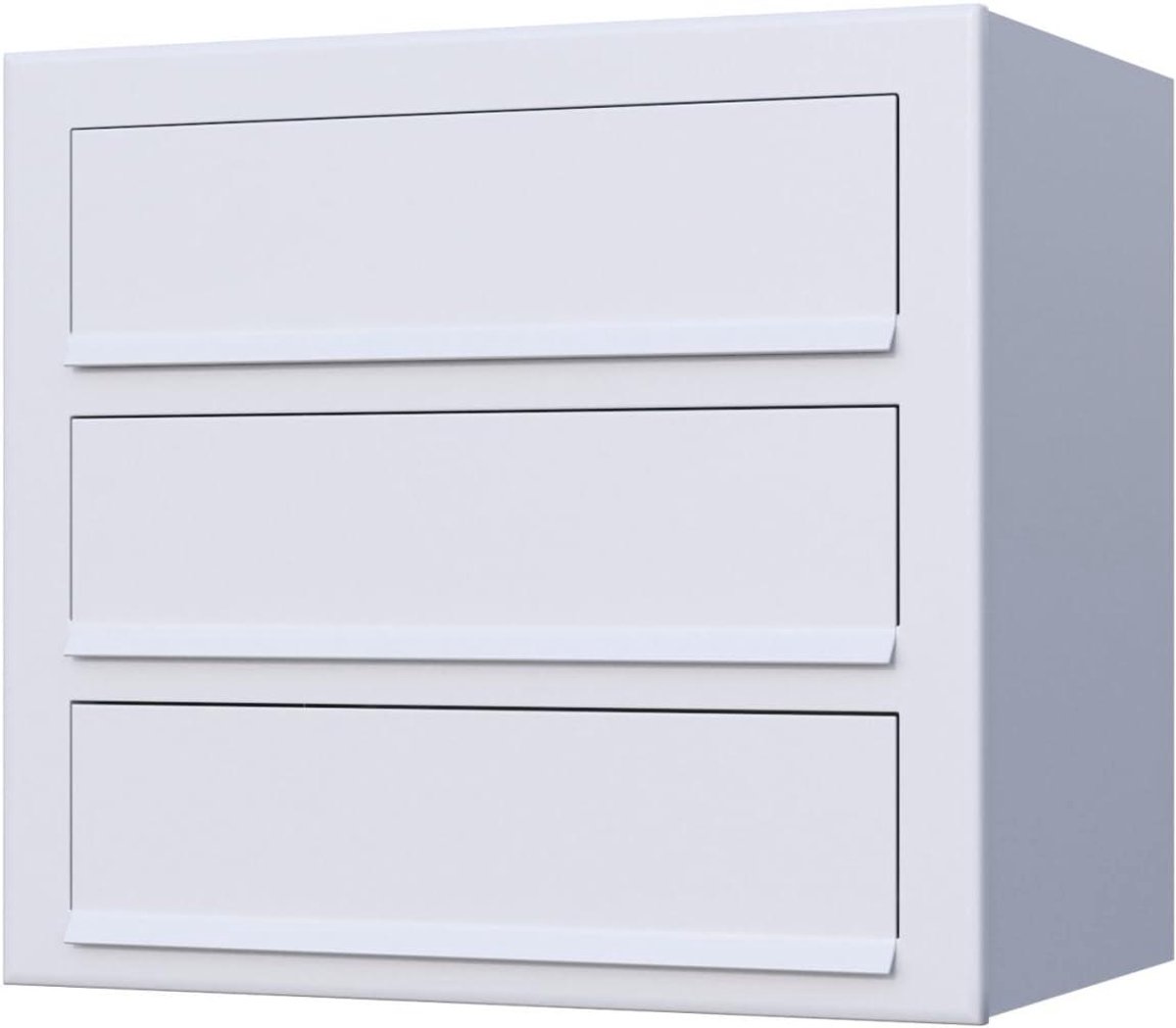 Brievenbus Muur - Wandmodel Postbak - Post Ontvangen - Gepoedercoat Staal - 42x38x28 cm - Mat Wit