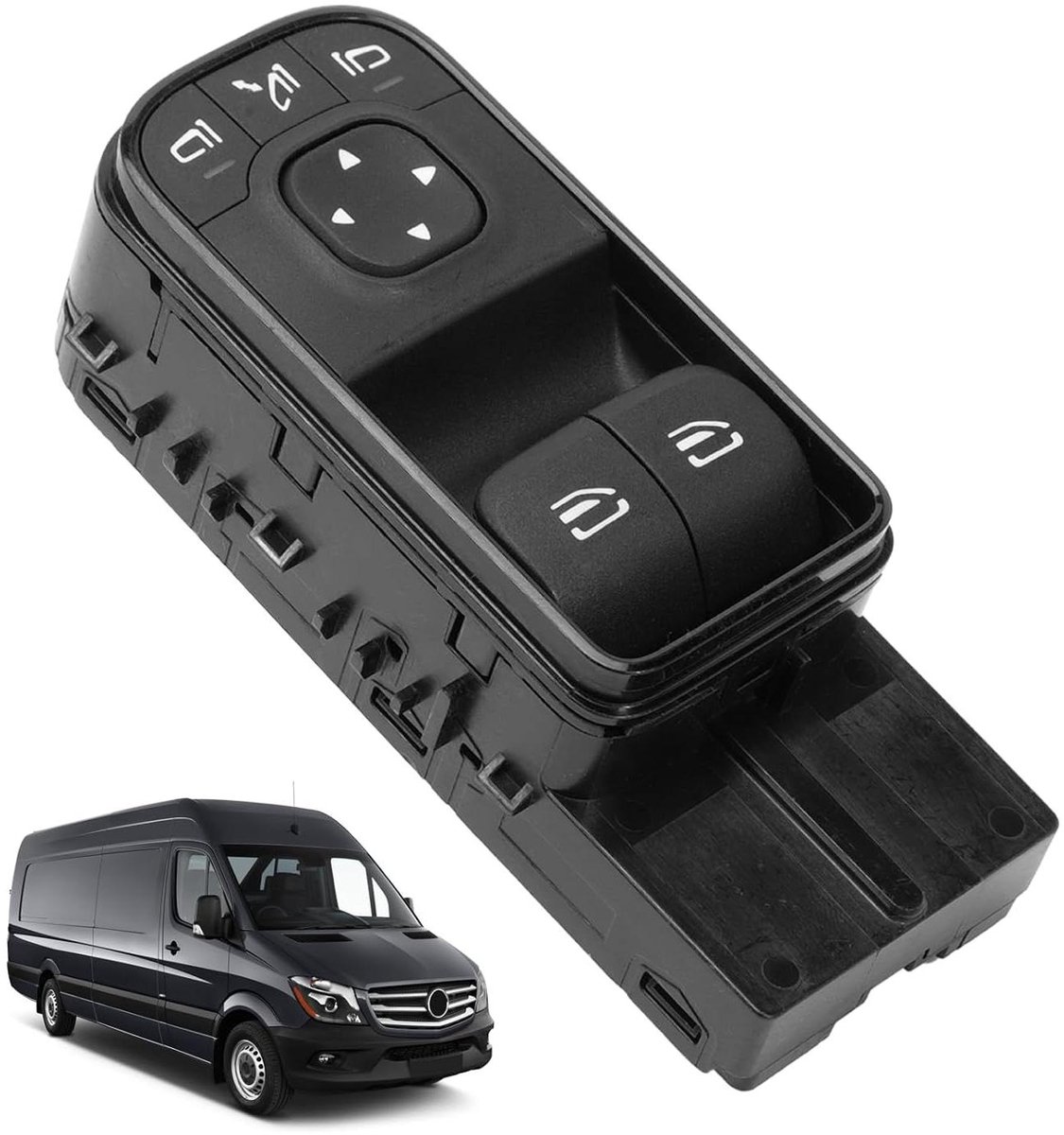 Raamhefschakelaar - Elektrische raamschakelaar - Auto venster bedienen - Directe vervanging - 1 stuk - Zwart