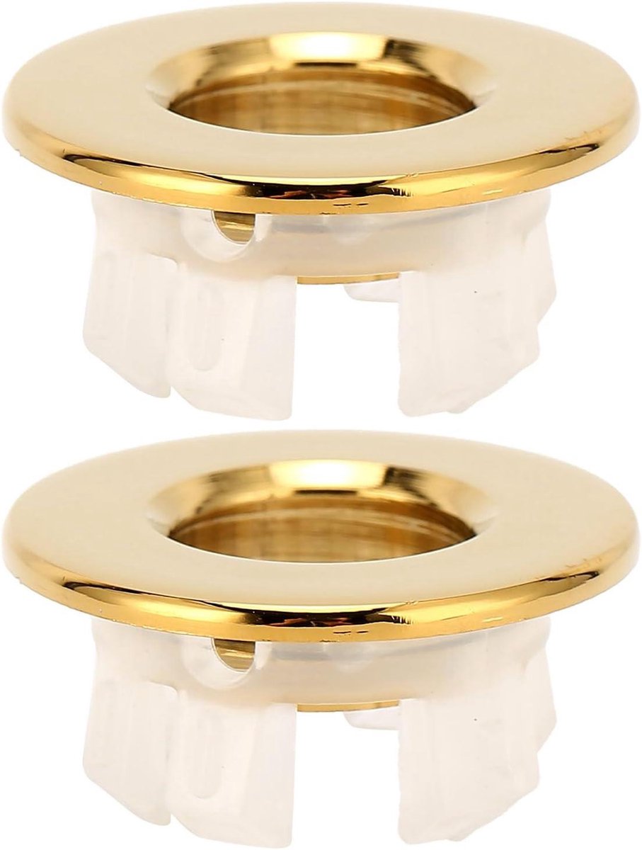 Overloopafdekking Ring - Wastafel Inzet - Badkamer Decoratie - Massief Koper - Standaard Maat - Messing Glans
