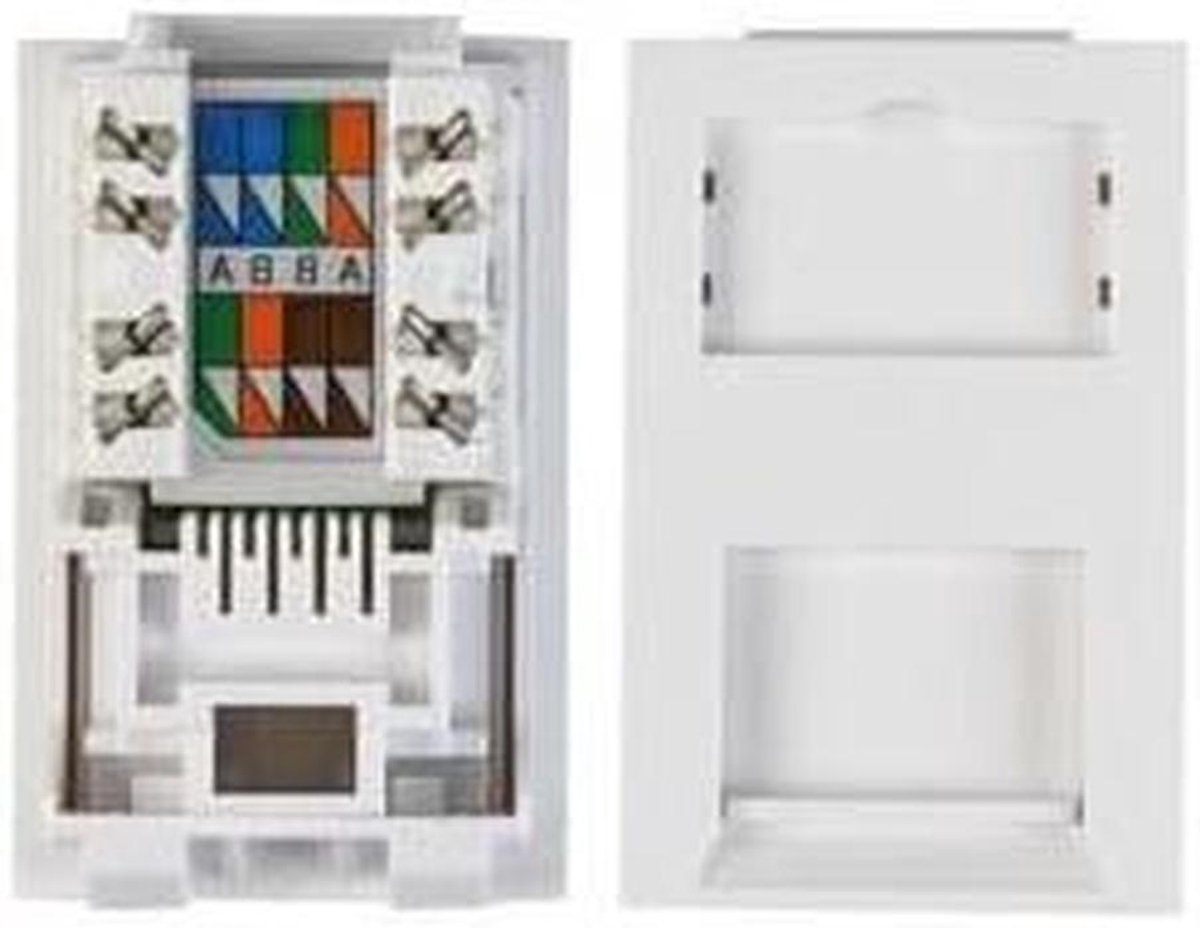 Vloer Module - RJ45 Inbouw - Netwerk Aansluiting - Hoge Kwaliteit - Standaard Formaat - Zilver