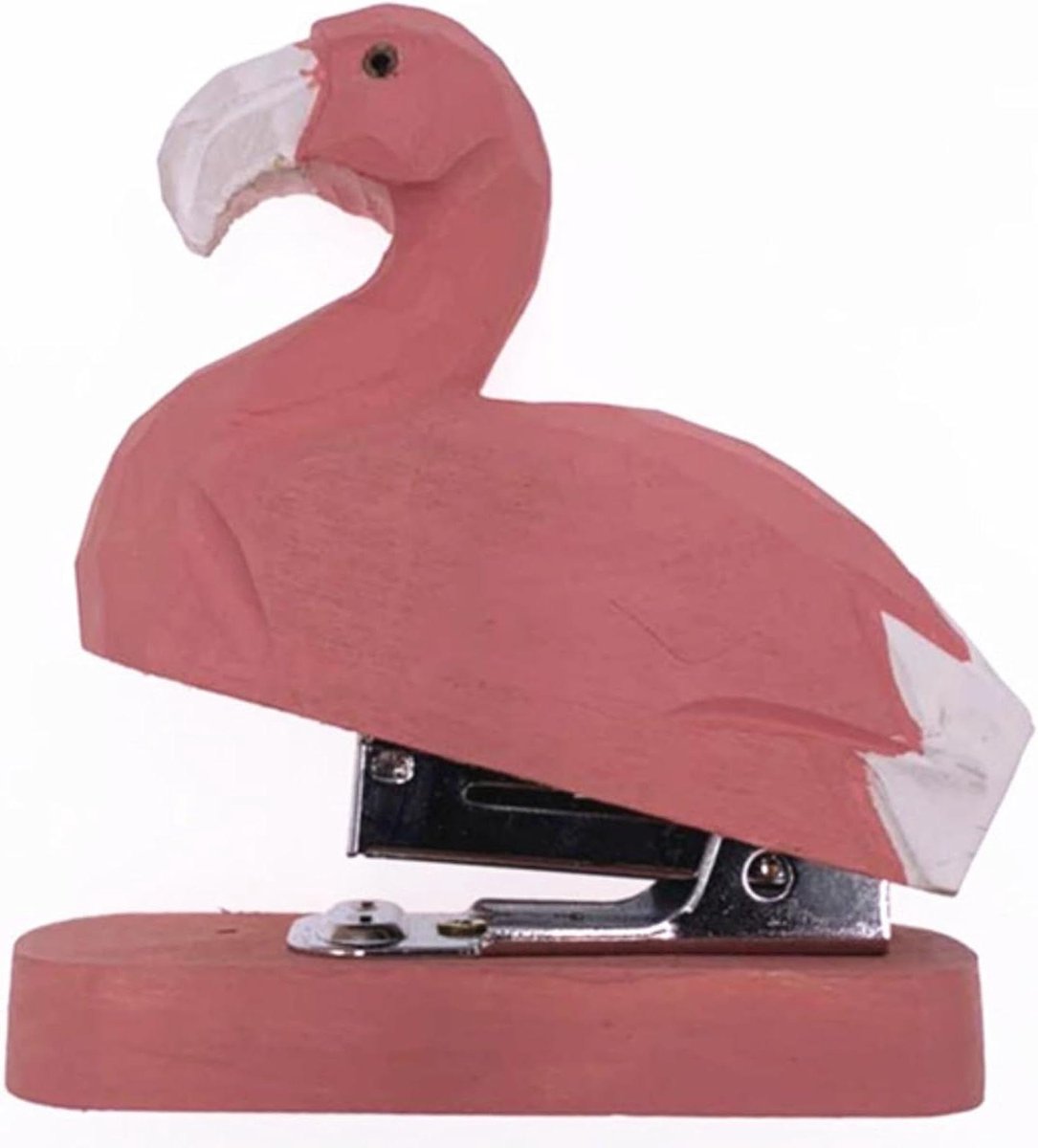 Nietmachine Dier - Houten Nietmachine - Papieren Organiseren - Handgemaakt Ontwerp - 3.93 Inch - Flamingo