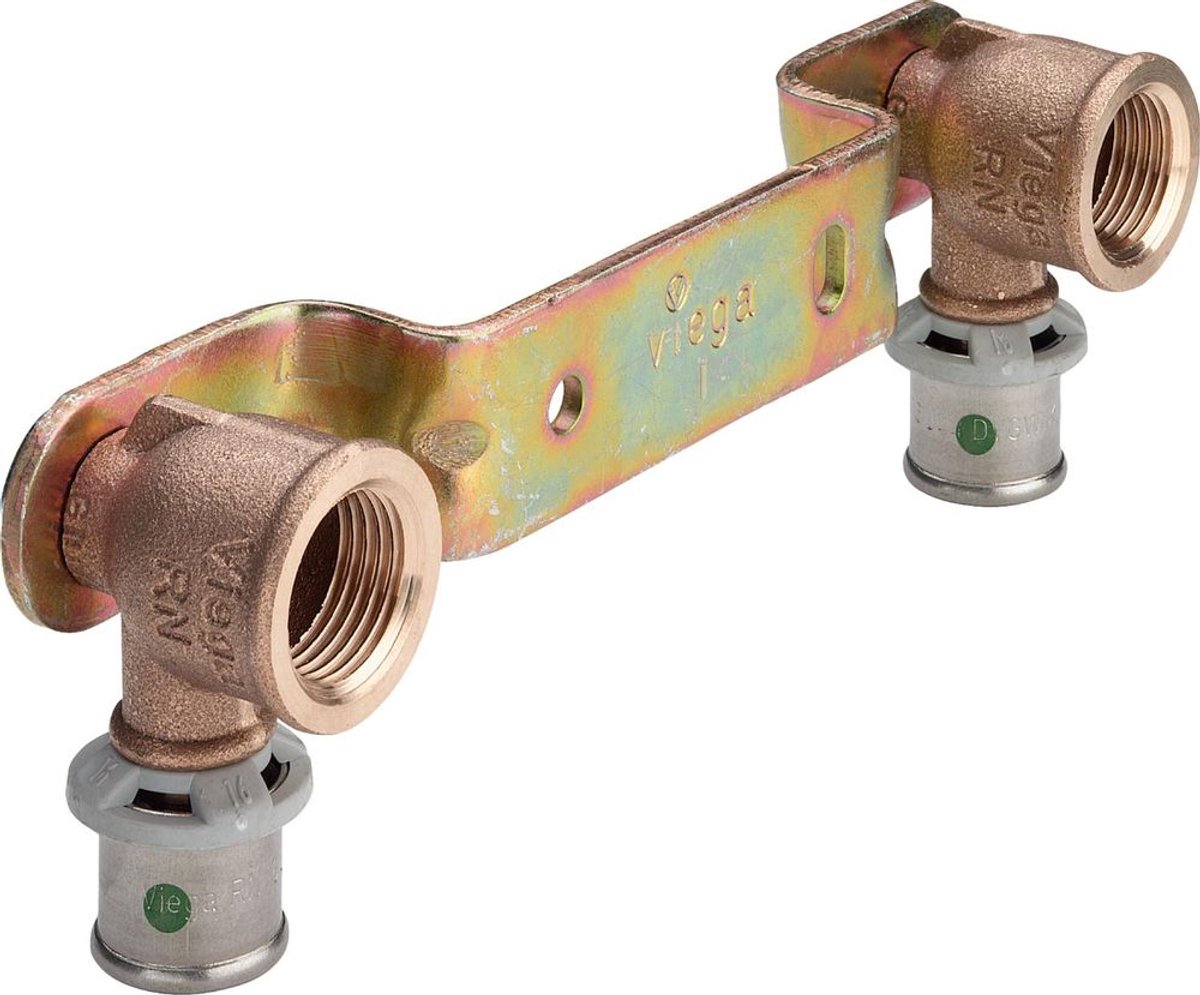 Viega Sanfix Fosta Sanfix P-montage-eenheid, d 16mm, Rp 1/2, steekmaat 150 roodkoper, staal verzinkt Model 2124, 310578